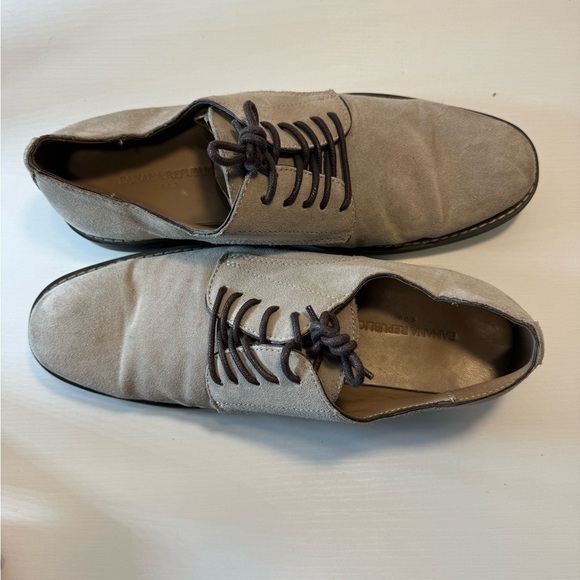 Men’s Banana Republic Tan Suede Leather Brown Lace Casual Dress Shoe size 9 - Picture 12 of 13